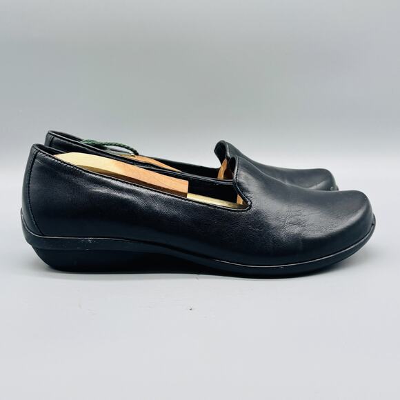 Dansko Shoes Womens EU 38 US 7.5 Black Leather Comfort Slip On Loafers Work - Picture 1 of 11